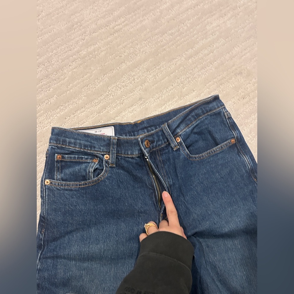 GAP Stride High Rise Wide Leg Jeans in a dark wash denim Size 29 Petite - Picture 11 of 12